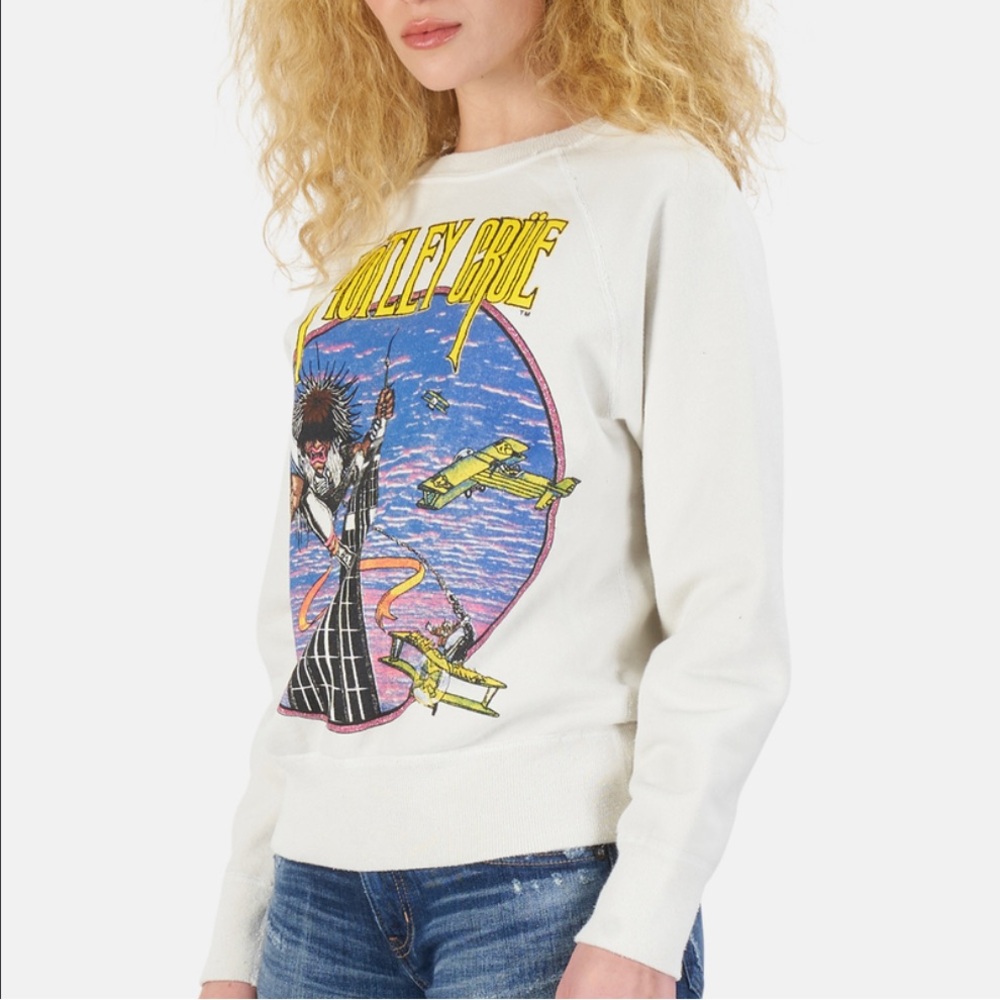 MadeWorn- White Motley Crue Graphic Sweatshirt